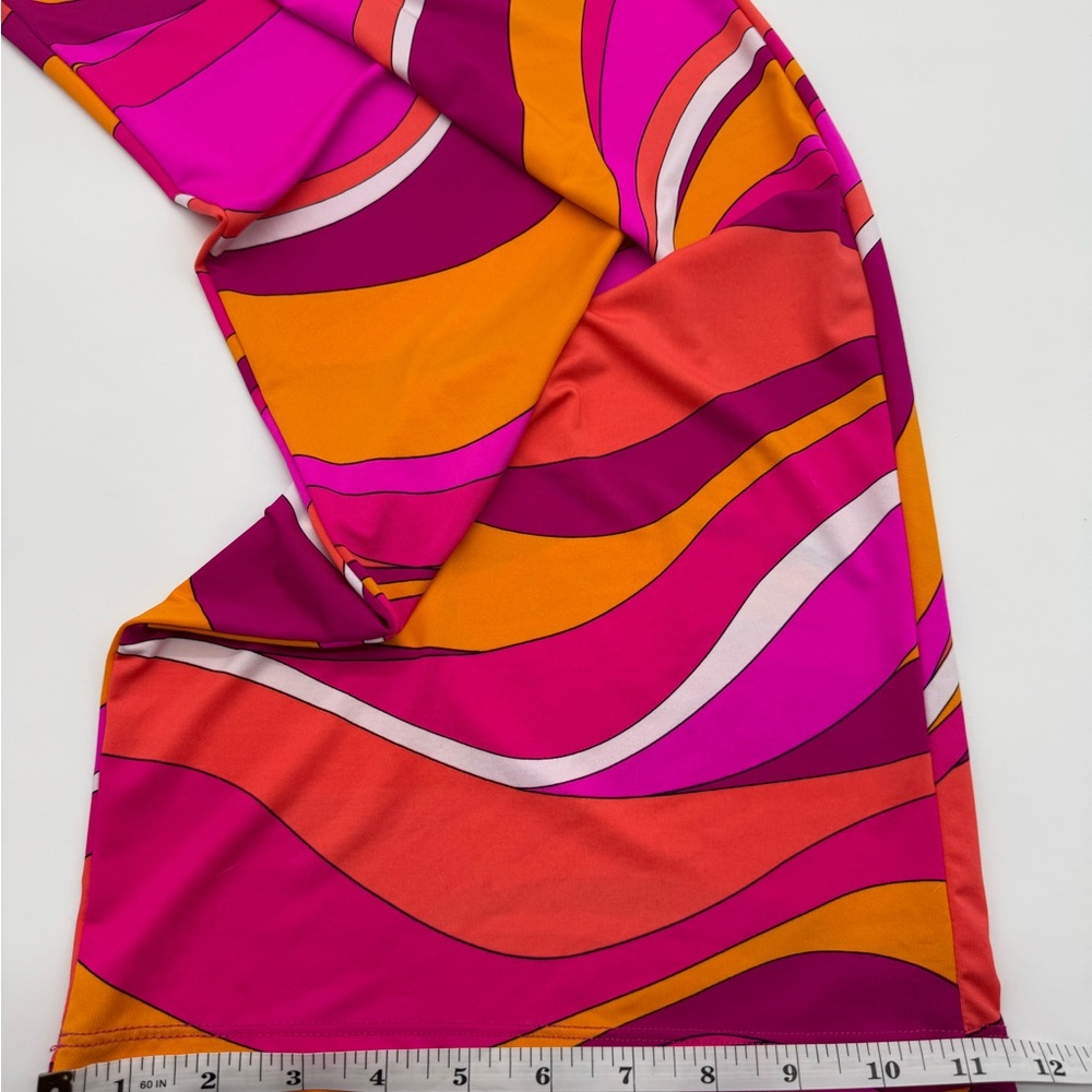 Trina Turk Vivid Vista Pink and Orange Wide Leg Cover up Pants, Size XL - Picture 10 of 12